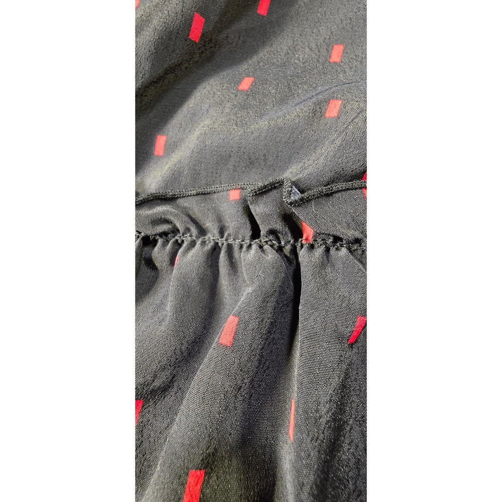 Sanctuary Womens Black Red Dot Print Long Sleeve Peplum Blouse Top XXL Recyc Pol - Picture 6 of 6